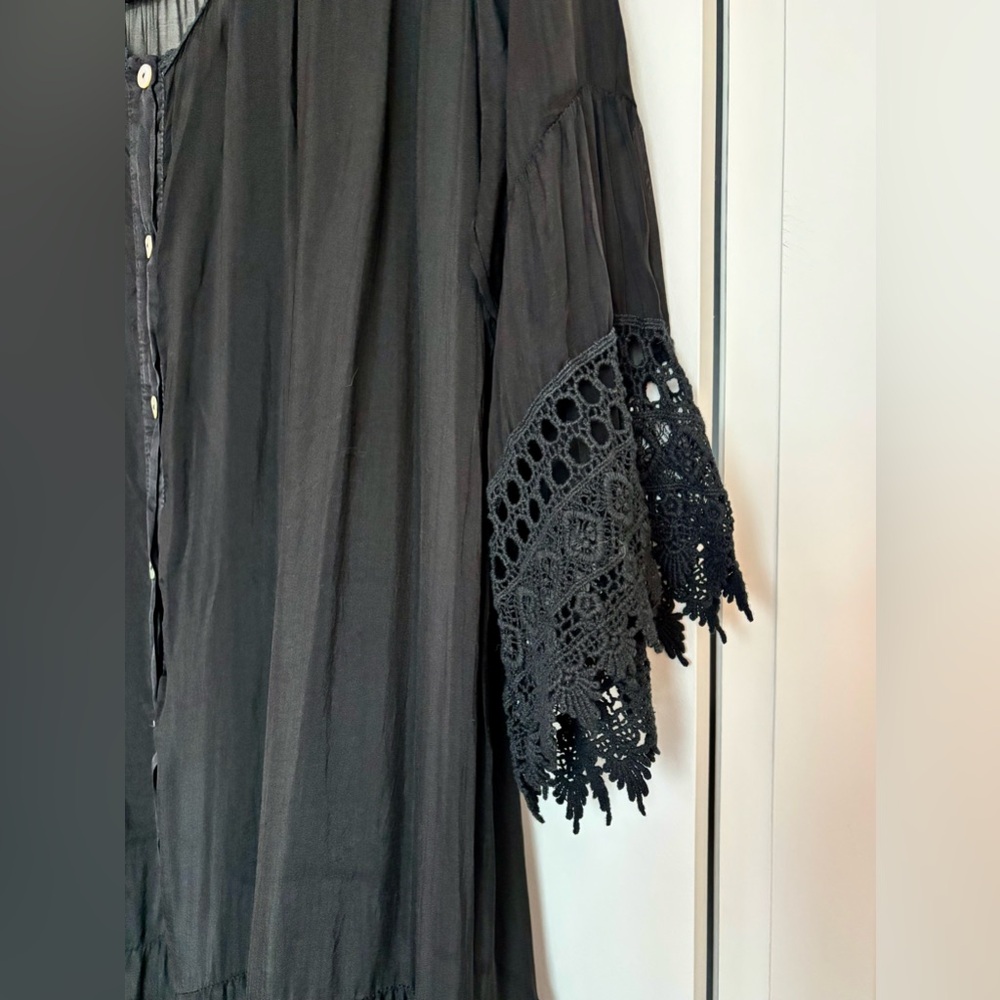 ‼️ SOLD 🛍️ 100% Silk LARA GUIDOTTI Elegant Black Lace Dress Made in Italy - Picture 11 of 14